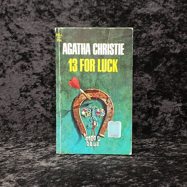 13 For Luck by Agatha Christie - 1971 Vintage mystery anthology paperback book - Hercule Poirot, Jane Marple, Harley Quin, Mr. Parker Pyne