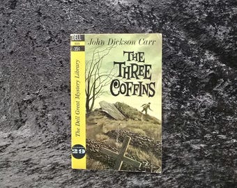 The Three Coffins by John Dickson Carr - 1960 Vintage mystery paperback book