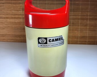 Vintage Camel Thermos • Glass Vacuum Filler • 22 oz • Hong Kong Design