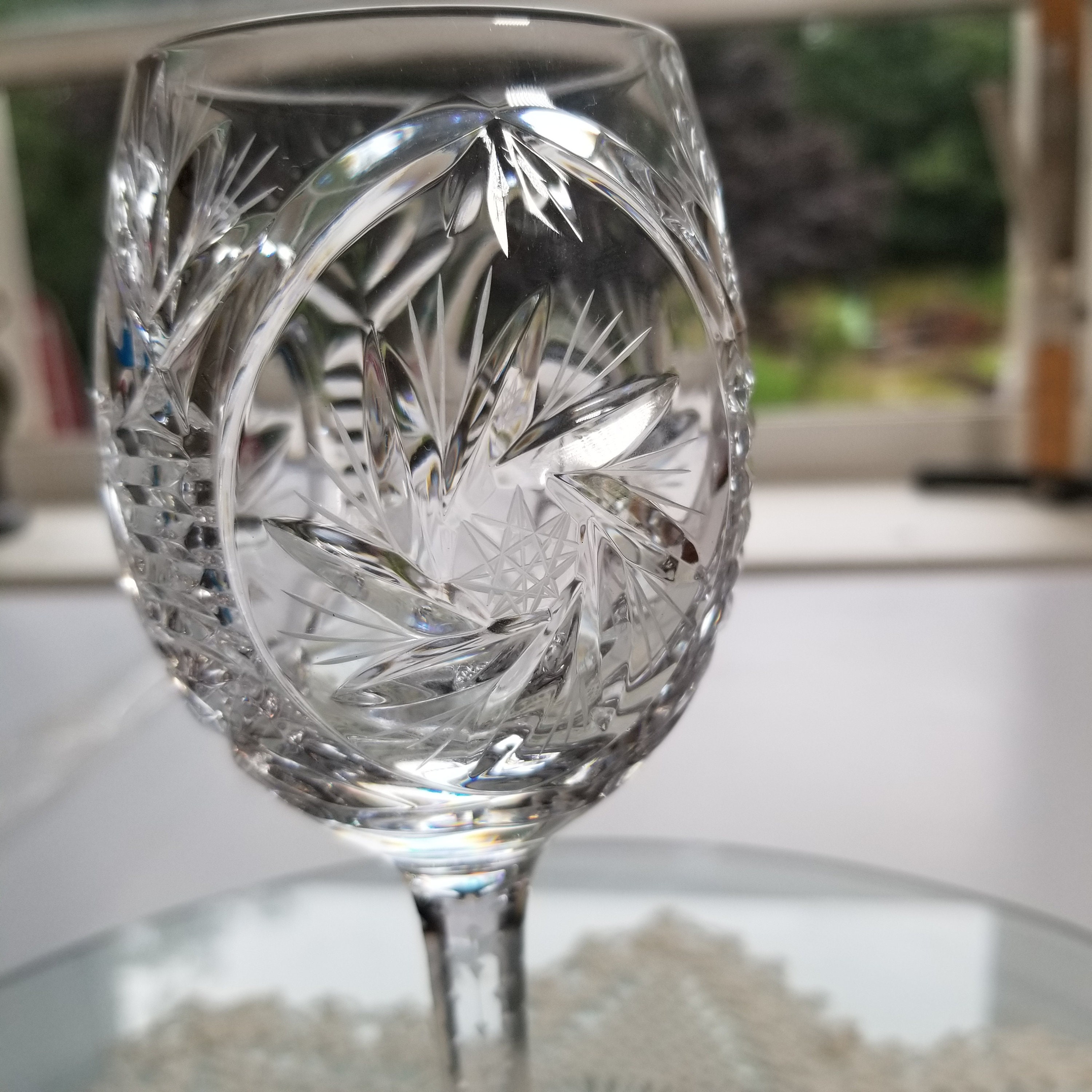 Crystal Port Glass Pinwheel Design 6 1/2