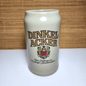 Vintage Dinkel Acker German Beer Stein Mug: 1 Litre Stoneware