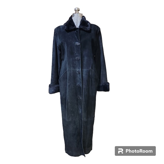 Danier Suede Long Coat Women's Med Genuine Leathe… - image 1