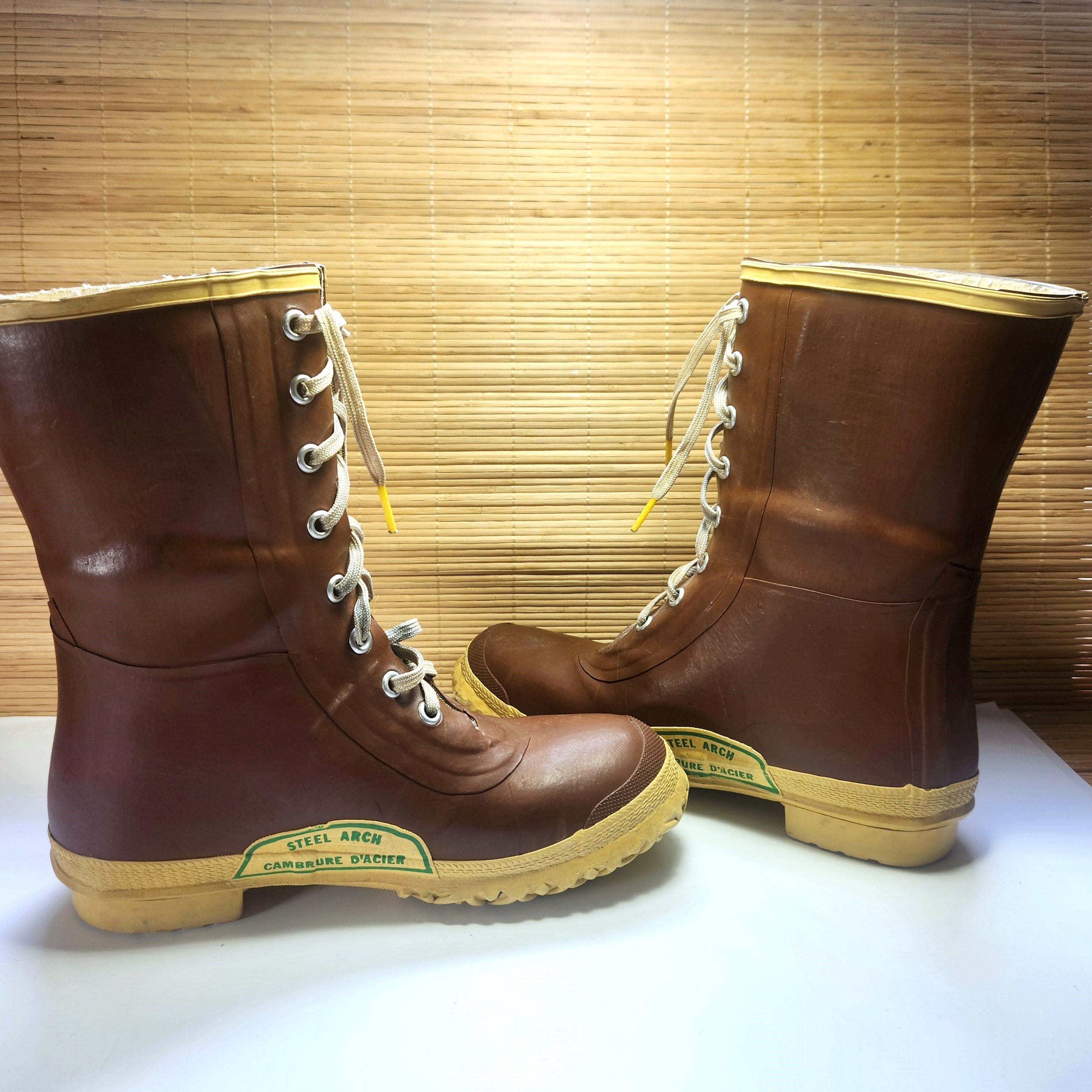 Bottes De Pluie Vintage Pirelli - Caoutchouc Naturel Vert - Taille 41 - Italie