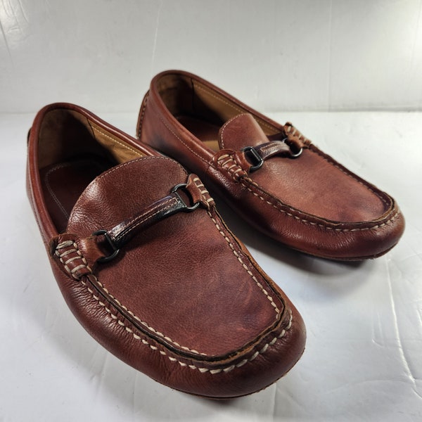 J & M Driving Moccasins Mens 9.5M All Soft Leather Great Rich Brown Colour