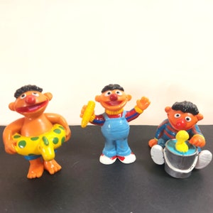 Vintage 80s Sesame Street Ernie Figurines Lot of 3 Muppets Applause & JHP