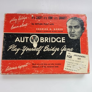 Vintage 1950 Autobridge Play-Yourself Bridge Game Course by Charles H. Goren