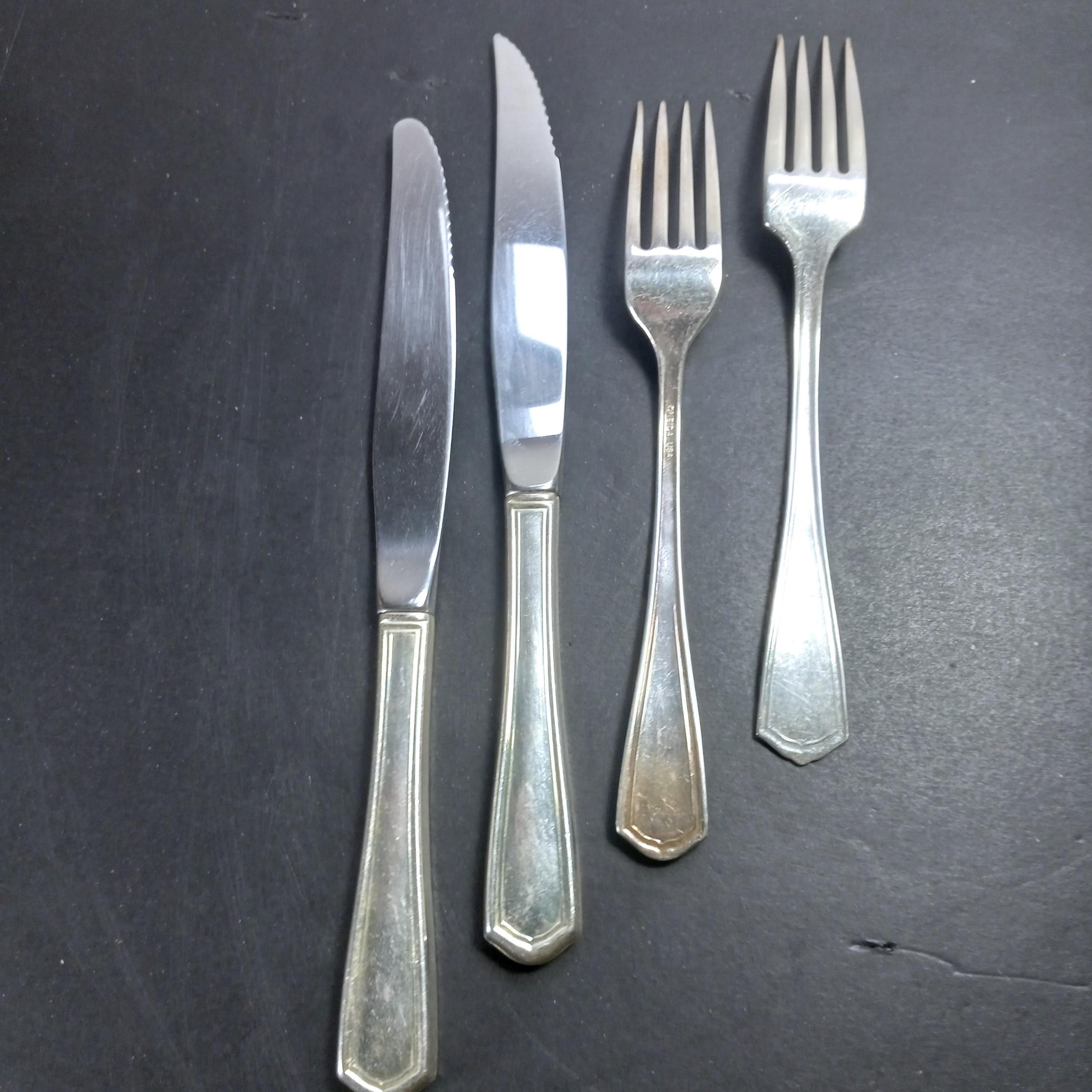 カナダ軍 ヴィンテージ 食器 ロット 銀メッキ オナイダ フォーク 2 本