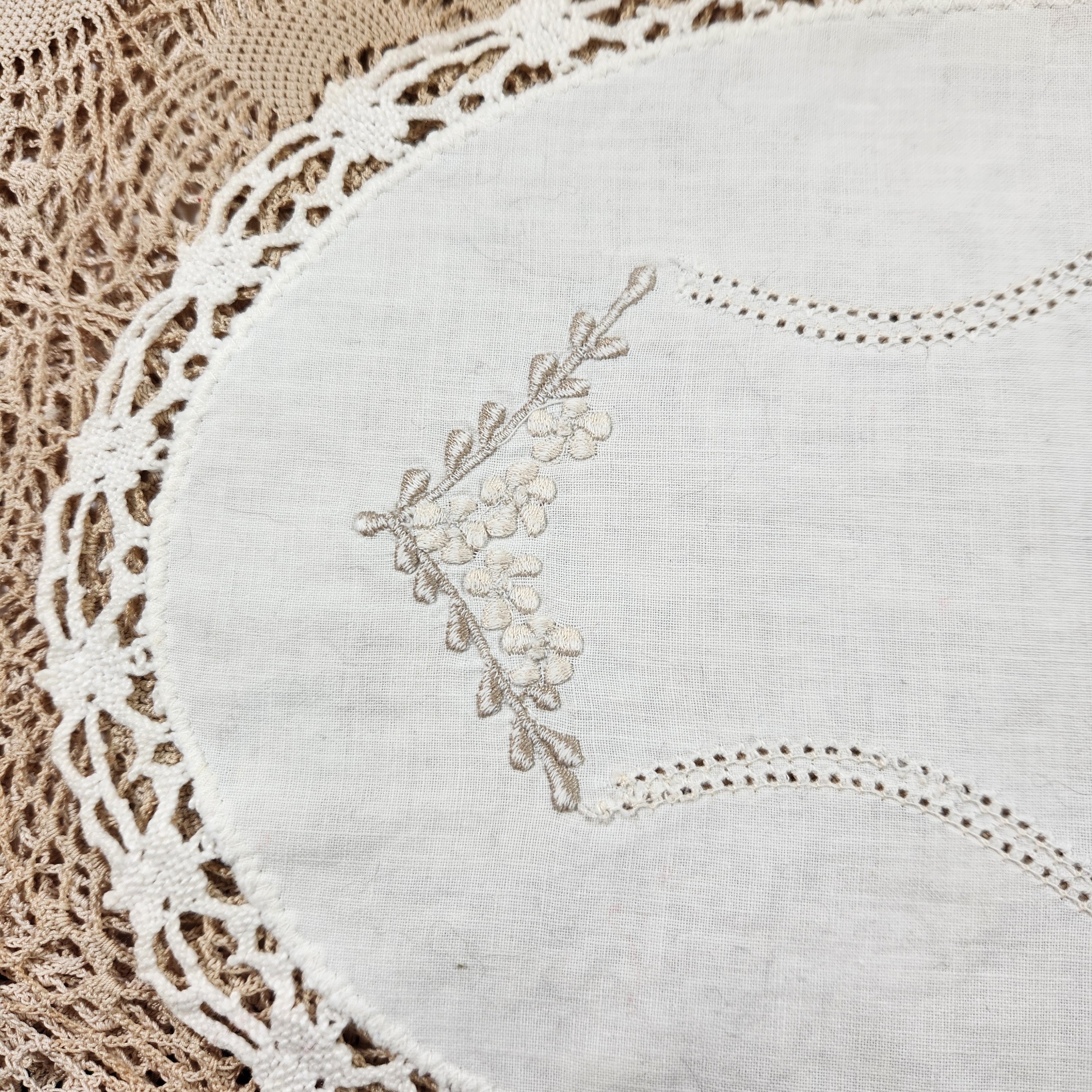 Set De Table Dentelle, Napperon De Table Decoratif, Set De Table Ovale