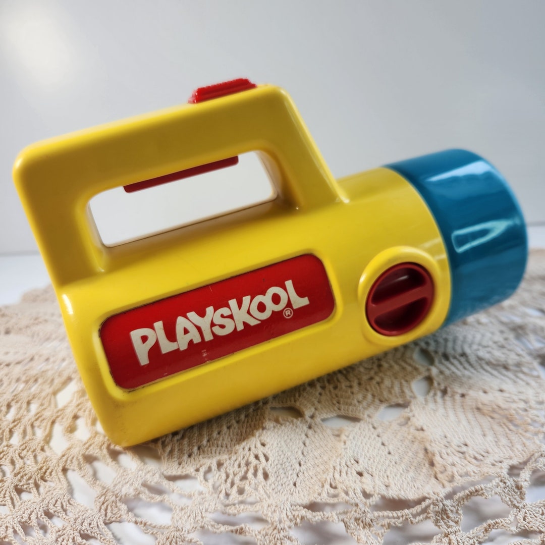 Vintage Playskool Flashlight 1986 Clear Red and Green Colour Changing