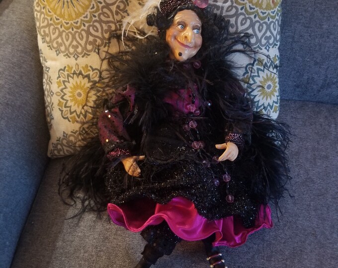 Fortune Teller Doll Poseable Shelf Sitter 20in Glamorous Vintage Rare