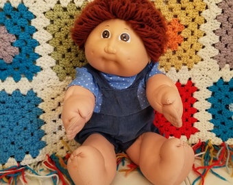 Cabbage Patch Doll 1978 1982 Vintage Head Mold 2  Curly Brown Hair & Eyes Coleco Original