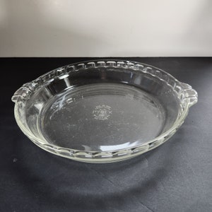 Pyrex Tortenplatte 24 cm Riffelrand Klarglas Retro Küche Cottage Core Vintage 80er Jahre