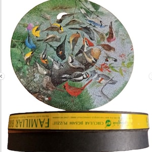 Springbok ronde vogelpuzzel Dilger Familiar Birds 1970 Complete Vintage Clean