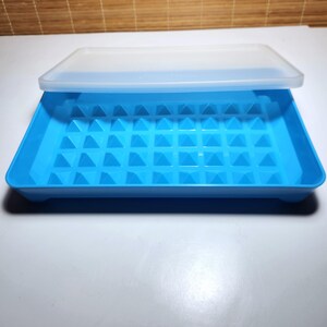 Recipiente Tupperware vintage para conservar el tocino 1292-8 • Recipiente azul de estilo retro para utensilios de cocina