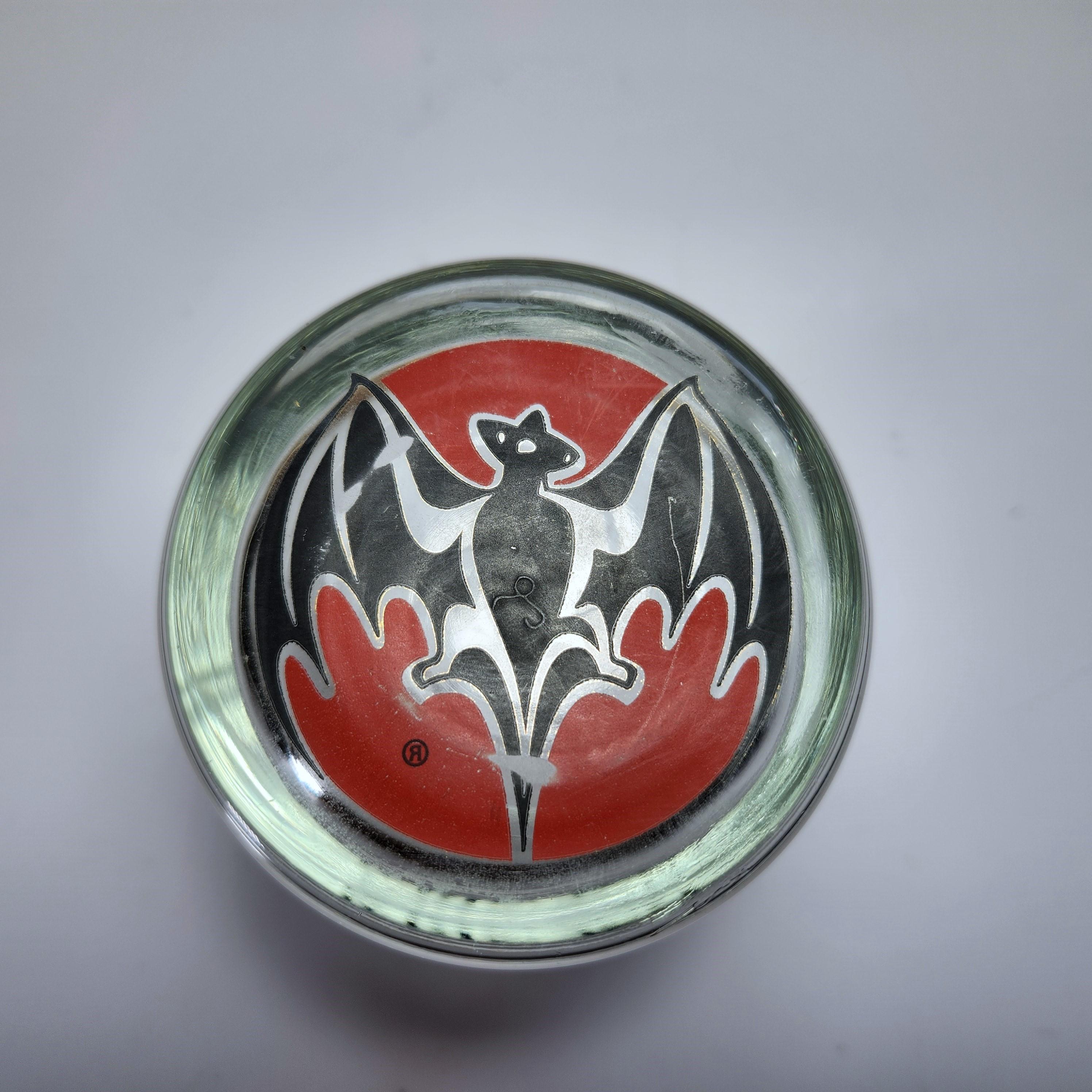 Bacardi Rum Glass Bacardi Bat Logo Weighted Lo-ball Collectable