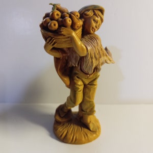 Fontanini Seth 145 Depose Italy Carrying Basket of Fruit Classic Figurine 1987