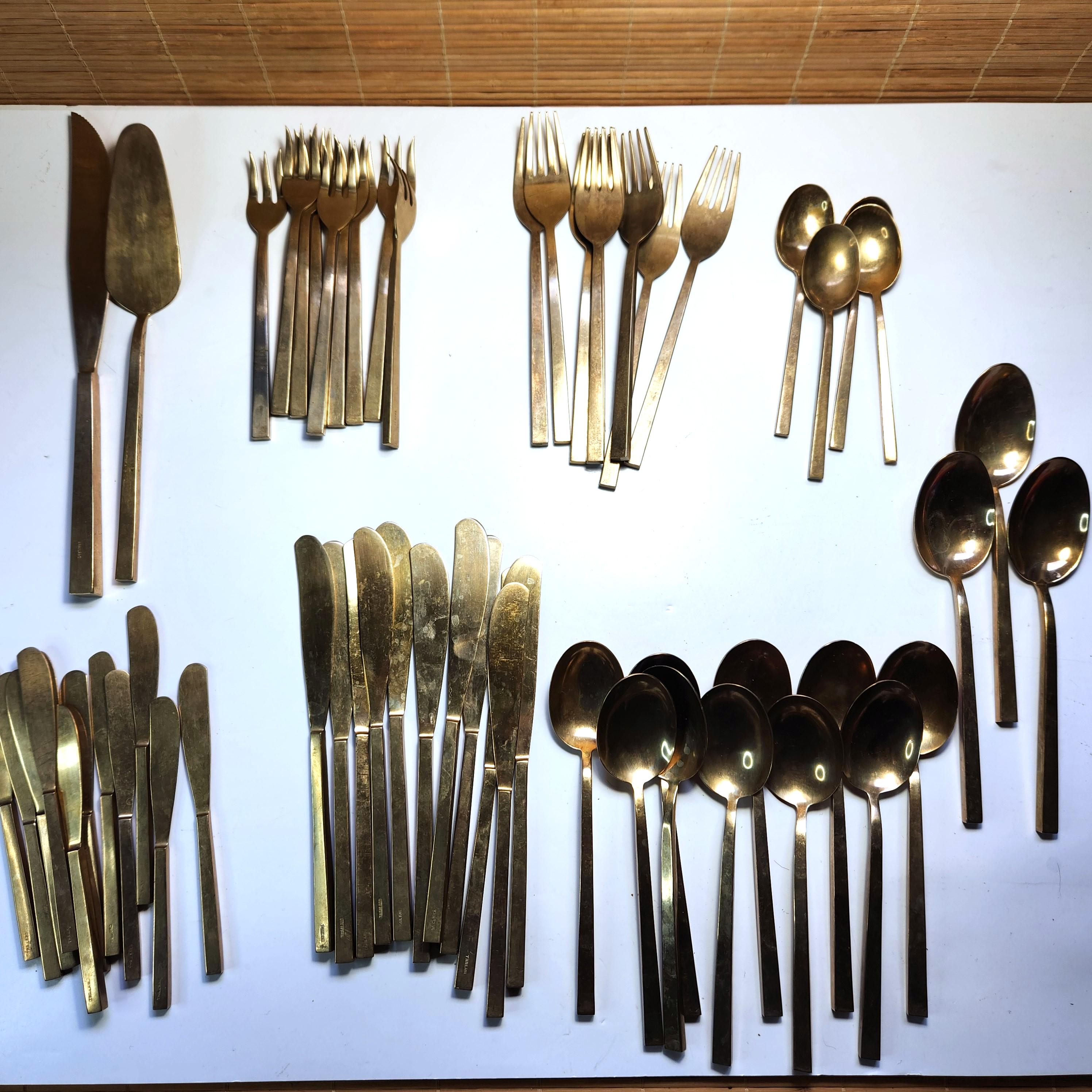 タイ　カトラリーセット　ニッケルブロンズディナーセット〈30本セット〉®︎マーク Thai bronze cutlery set - Etsy 日本