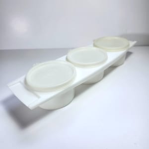 Tupperware Gewürz Relish #732 Behälter Weiß mit Deckel Vintage