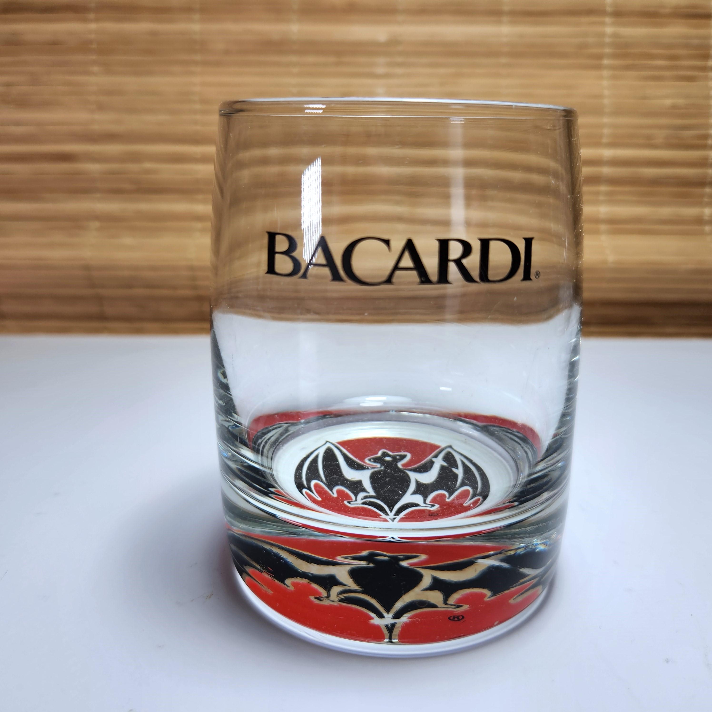 Bacardi バットロゴ バブミラー　ノベルティ　非売品 Bacardi Rum Glass Bacardi Bat Logo Weighted Lo-ball Collectable