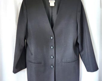 Vintage D’Allaird’s black blazer women’s size 14, classic tailored jacket, Canada made