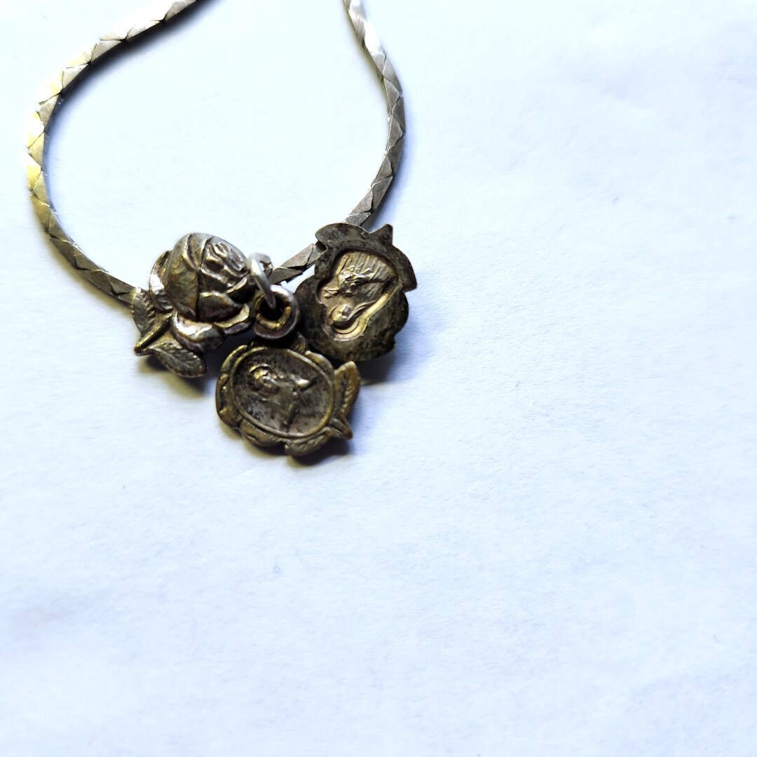 Holy Locket Pattern Vintage Religious Slider Locket Pendant: Holy Mary Our Lady and Holy ...