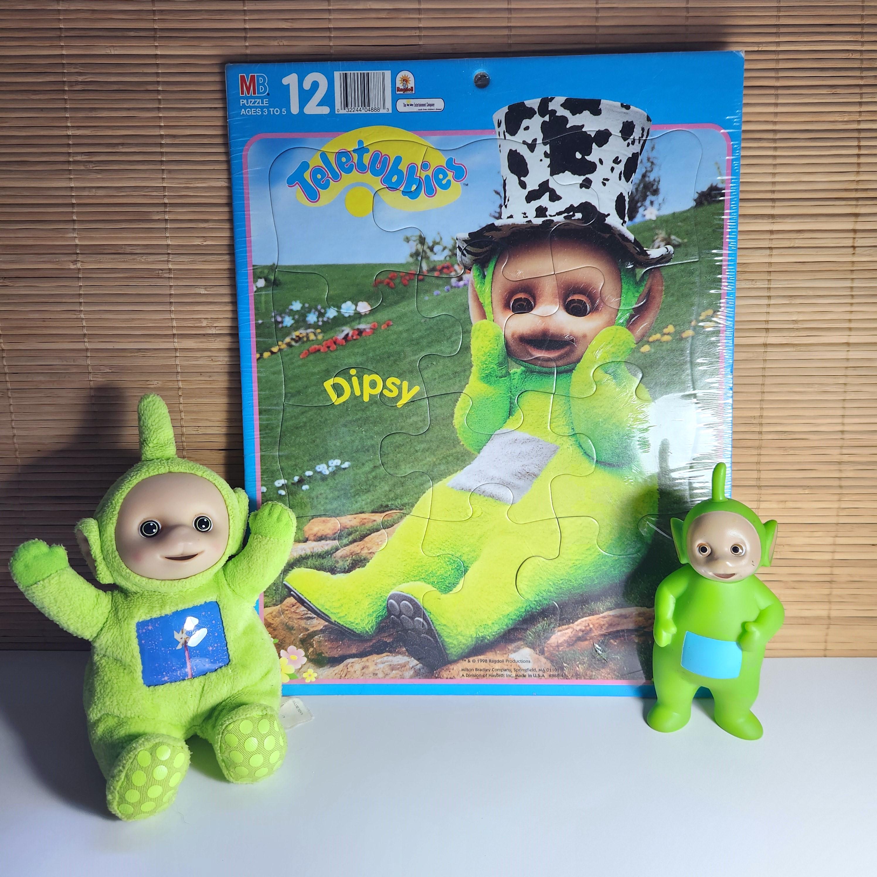 Teletubbies Dipsy Tray Cardboard Puzzle and Plush Milton Bradley Vintage  1998 - Etsy Israel, image size:2992x2992