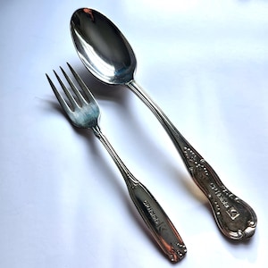 Cuchara de hotel de Canadian Pacific Railway de 8,5" McGlashan y tenedor de hotel CP de 6,5" Oneida