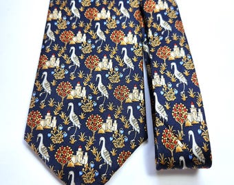The Metropolitan of Modern Art Necktie Birds Floral Silk