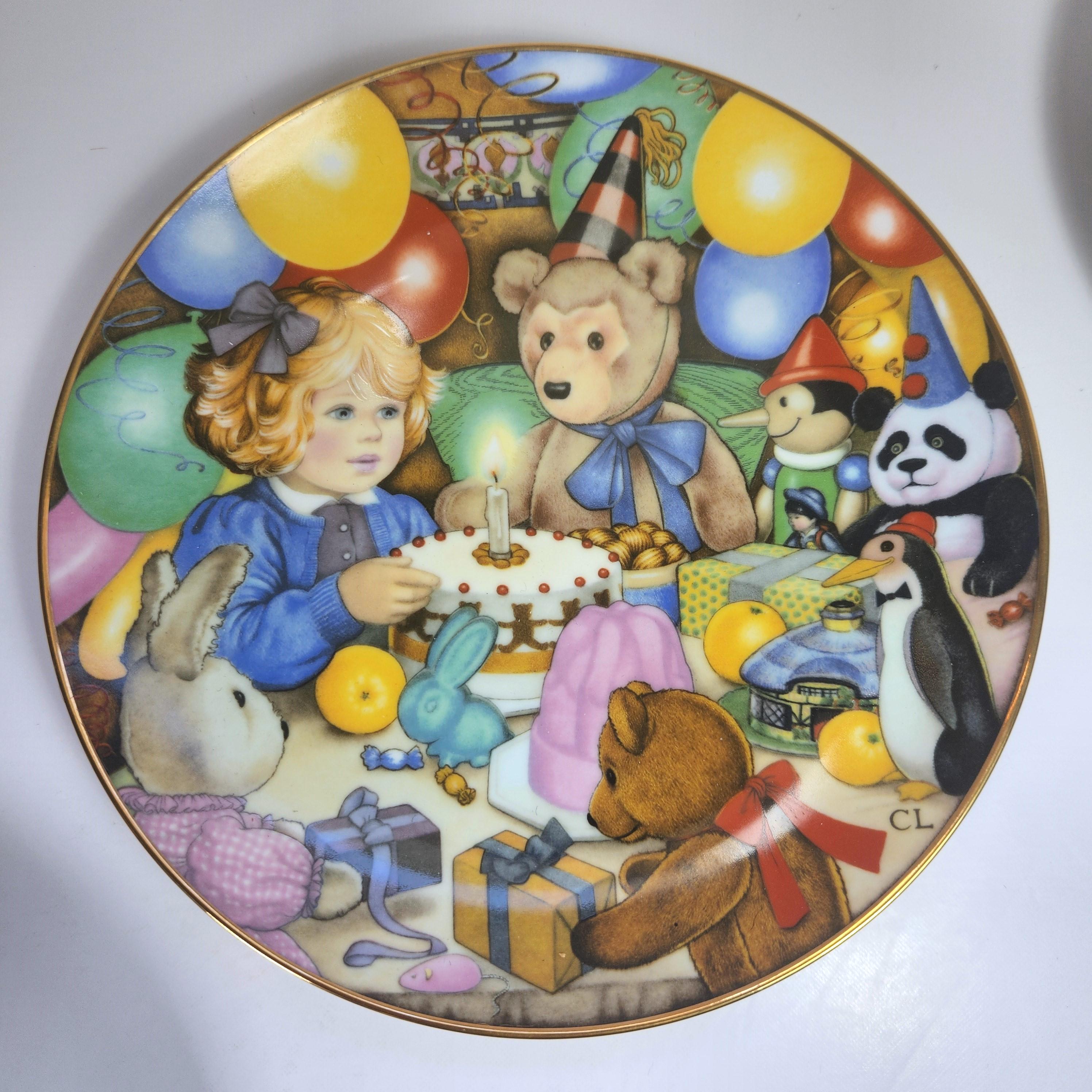 Franklin Mint Teddy Bear Collector Plates: Carol Lawson Porcelain