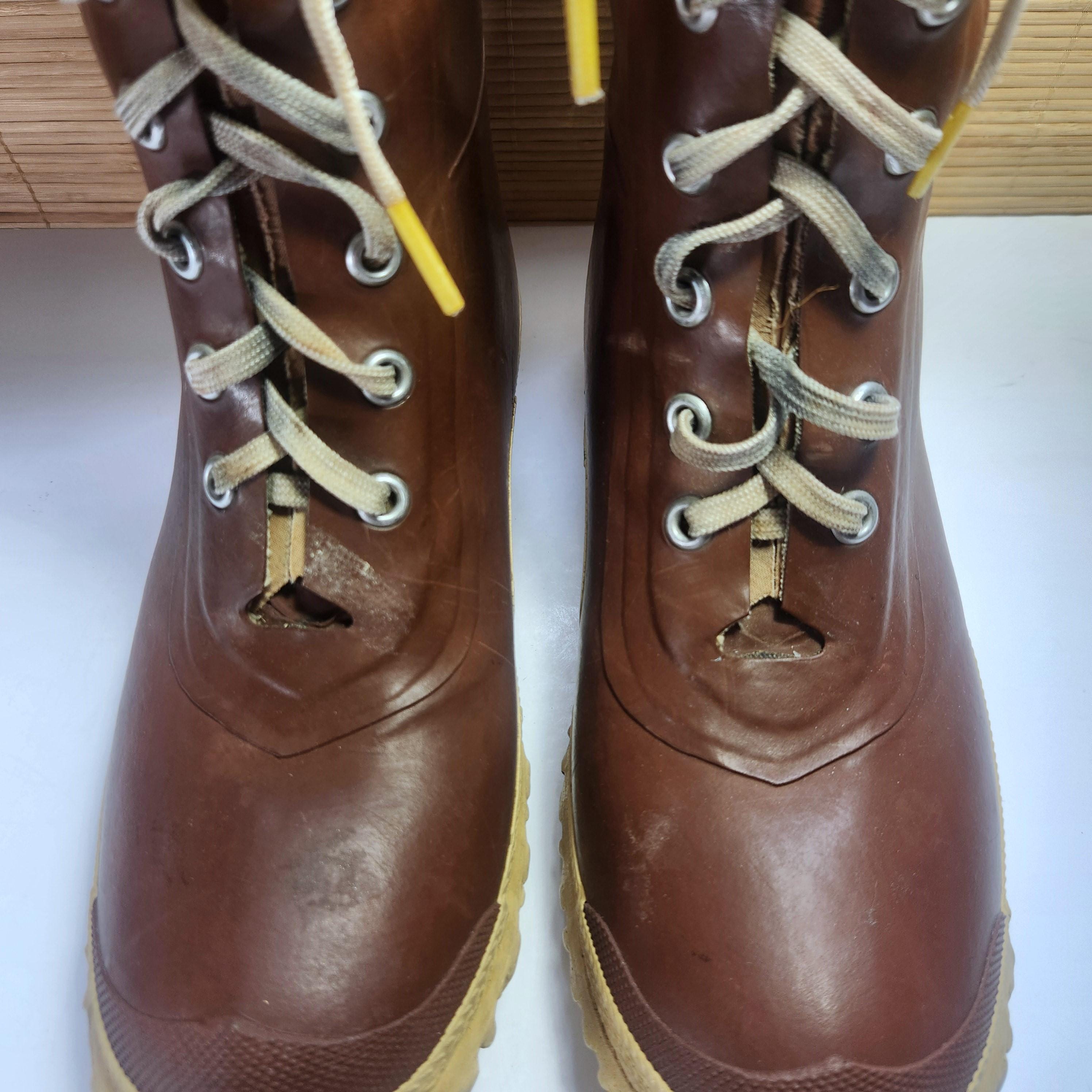 Vintage Bristol Thermoboot Rubber Hunting Boots LaceUp Made in US Pac Style Work Hunting Rubber Boots for sale | eBay main image 2