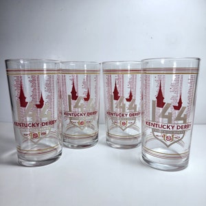 Kentucky Derby Drinking Glass Tumbler 144th 2018 Julep Drinking Glasses Churchill Downs Lot of 4