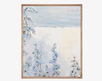 Vintage Winter Landscape Oil Painting | Antique Snowscape Wall Art Decor | PRINTABLE 12