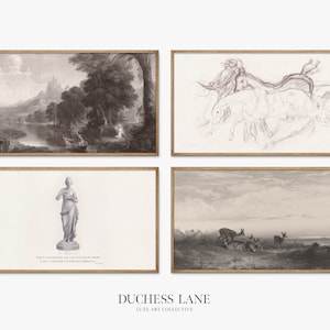 Samsung Frame TV Art SET | Vintage Black and White Art Bundle Set of 4 | Digital Download TV Collection