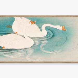 Samsung Frame TV Art | Vintage Swans Scenery Art | DIGITAL TV Art 13