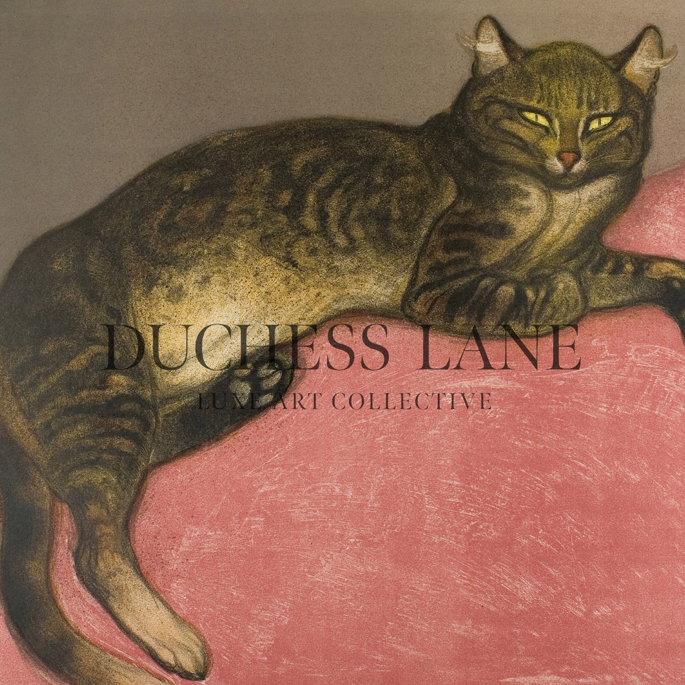 Printable Vintage Cat Art Vintage Animal Print Painting Etsy