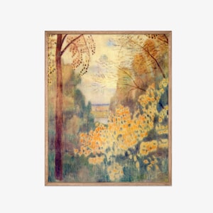 Fall Landscape Vintage Print | Autumn leaves Wall Art | digital PRINTABLE 13