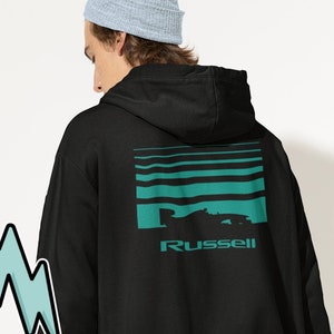 Mercedes AMG F1 - George Russell Unisex black modern motorsports racing hoodie - Free shipping