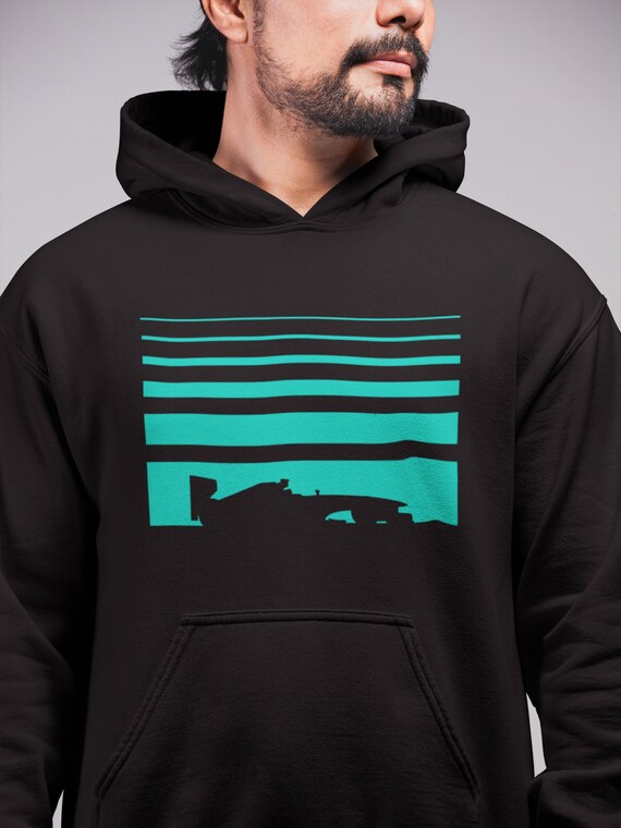 Unisex black modern motorsports Mercedes AMG F1 racing hoodie - Free shipping