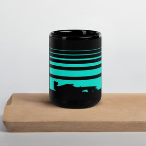Black Glossy Modern Formula 1 Motorsports Mercedes AMG F1 Racing Mug - Free Shipping