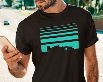 Men&#39;s black modern motorsports Mercedes AMG F1 racing Short-Sleeve T-Shirt - Free shipping