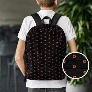 Sac à dos à motif géométrique Fox pour les enfants, les femmes et tous les adultes. Sac à livres moderne noir. Parfait pour les étudiants - Livraison gratuite