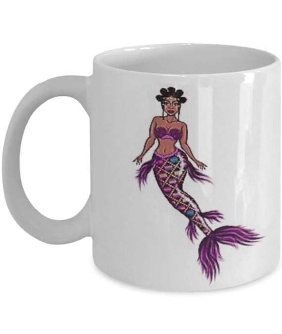 Black Mermaids Mug - African American Mugs - Black Girl Magic - Mermaid Art  - Black Women - Brown Girls - Afrocentric Mug