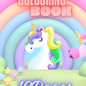 10 Unicorn Coloring Pages - Printable Kids Activity Sheets, Magical Unicorn Printable , Stress-Relief Coloring Book for All Ages