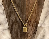 One Padlock and one key with Necklace Lock key is 318, Brass