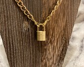 One Padlock and one key with Necklace Lock key is 318, Brass