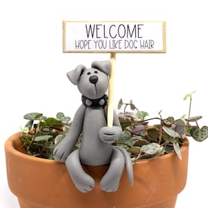 Dog Pot Sitter - Dog Figurine - Dog Pot Hugger - Dog Plant Pot Sitter - Flower Pot Sitter - Plant Pot Pal - Dog Lover Gift - Flower Pot Dog
