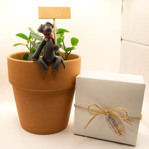 Black Lab Pot Sitter, Dog Figurine, Labrador Retriever, Black Lab Pot Hugger, Plant Pot Pal, Dog Lover Gift, Black Lab Lover Gift afbeelding 10