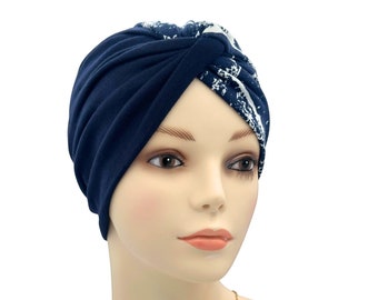 Cute Double Pattern Chemo Cap, Cancer Head Cover, Twist Style Bald Head Hat, Slip On Chemo Headwear, Alopecia Hat, Chemo Turban For Women,