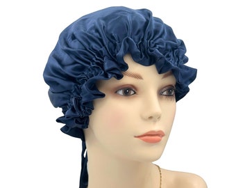 Reversible Sleep Turban, Premium Silk Sleep Cap, Hair Loss  Cap, Adjustable Hair Protector, Chemo Alopecia Hairloss Cap, Double Sided Bonnet