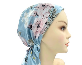 Cuty Pre-tied Chemo Head Scarf, Soft Satin Iightweight Chemo Headwear, Cancer Patient Head Covering, Alopecia Bald Head Hairloss Cover Women